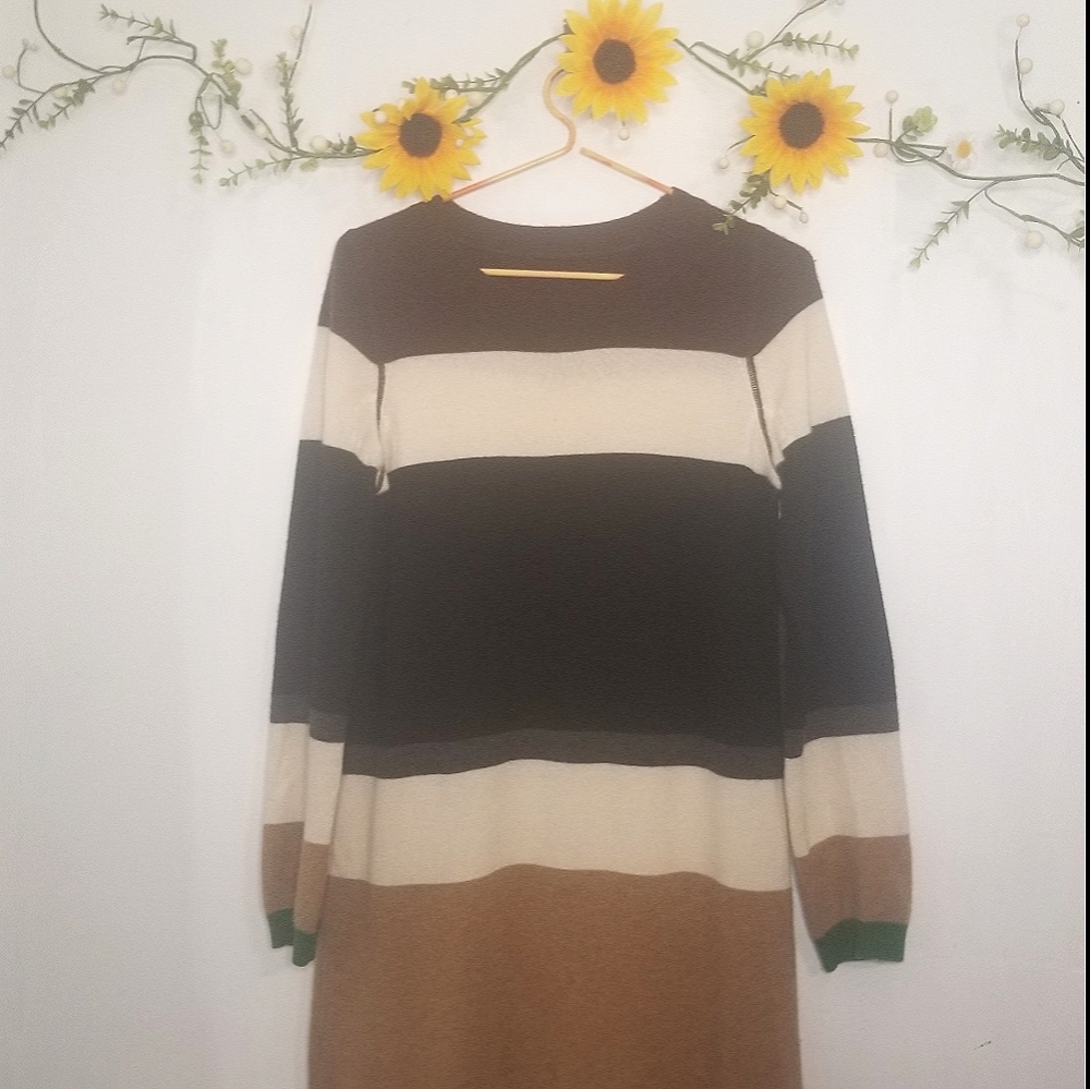 J.crew 100% Cashmere stripped sweater dress